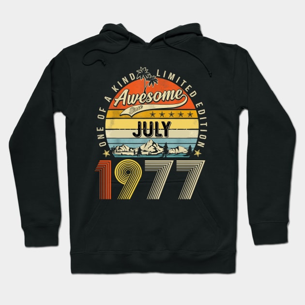 Awesome Since July 1977 Vintage 46th Birthday Hoodie by louismcfarland